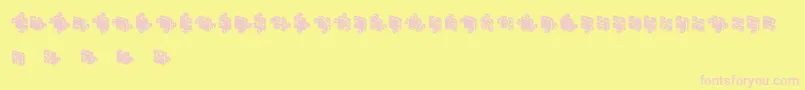 Fonte JigsawPuzzles3DFilled – fontes rosa em um fundo amarelo