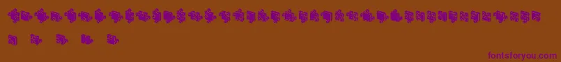 Czcionka JigsawPuzzles3DFilled – fioletowe czcionki na brązowym tle