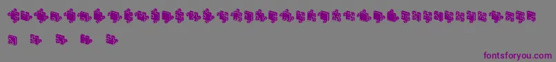 Шрифт JigsawPuzzles3DFilled – фиолетовые шрифты на сером фоне