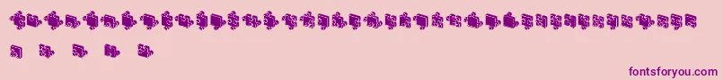 フォントJigsawPuzzles3DFilled – ピンクの背景に紫のフォント