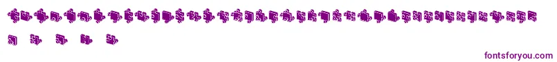 Шрифт JigsawPuzzles3DFilled – фиолетовые шрифты на белом фоне
