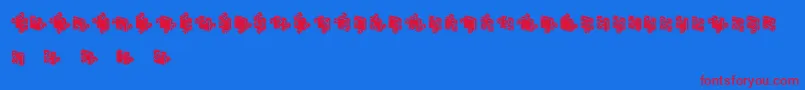 JigsawPuzzles3DFilled-Schriftart – Rote Schriften auf blauem Hintergrund