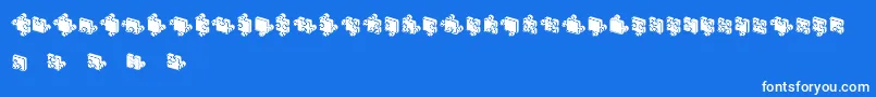 フォントJigsawPuzzles3DFilled – 青い背景に白い文字