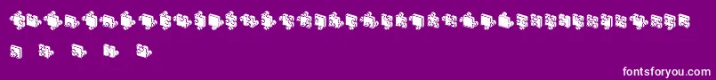 JigsawPuzzles3DFilled-fontti – valkoiset fontit violetilla taustalla