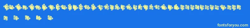 Шрифт JigsawPuzzles3DFilled – жёлтые шрифты на синем фоне