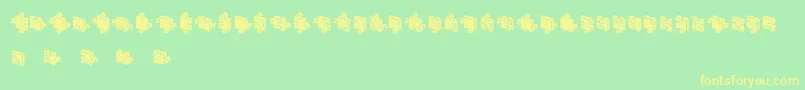 フォントJigsawPuzzles3DFilled – 黄色の文字が緑の背景にあります