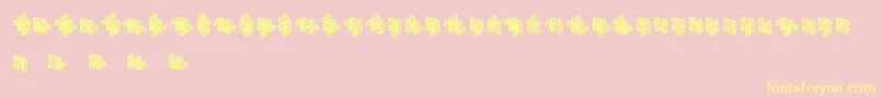 JigsawPuzzles3DFilled-fontti – keltaiset fontit vaaleanpunaisella taustalla
