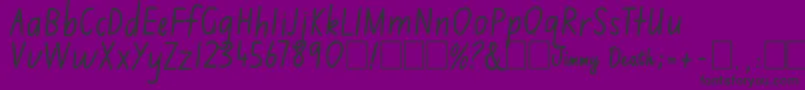 Jimmy Flashcard-Schriftart – Schwarze Schriften auf violettem Hintergrund