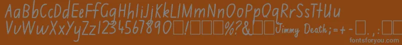 Шрифт Jimmy Flashcard – серые шрифты на коричневом фоне