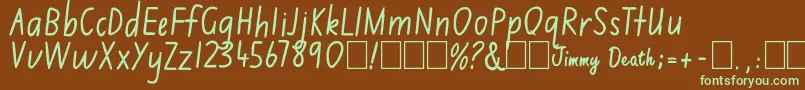 Шрифт Jimmy Flashcard – зелёные шрифты на коричневом фоне