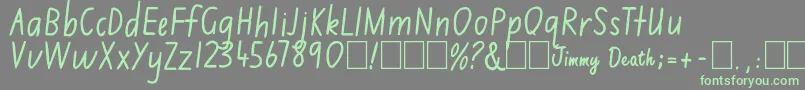 Шрифт Jimmy Flashcard – зелёные шрифты на сером фоне