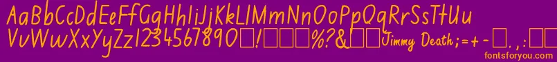 Jimmy Flashcard Font – Orange Fonts on Purple Background