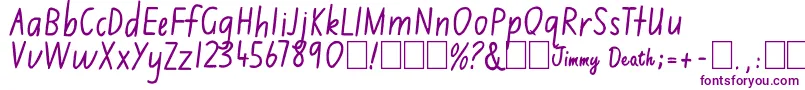 Jimmy Flashcard Font – Purple Fonts on White Background