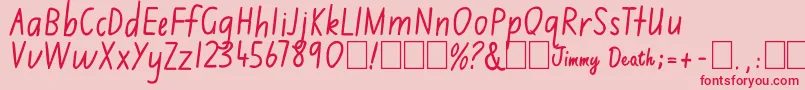 fuente Jimmy Flashcard – Fuentes Rojas Sobre Fondo Rosa