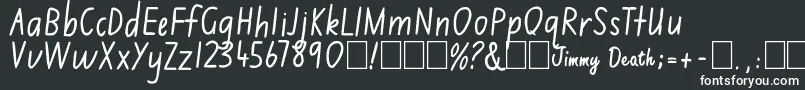 Jimmy Flashcard Font – White Fonts on Black Background
