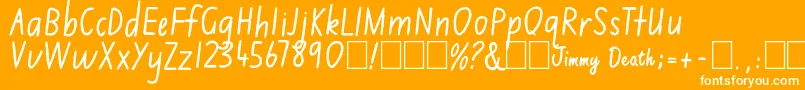 Jimmy Flashcard Font – White Fonts on Orange Background