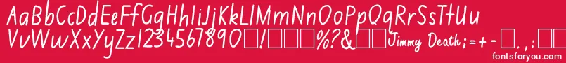 フォントJimmy Flashcard – 赤い背景に白い文字