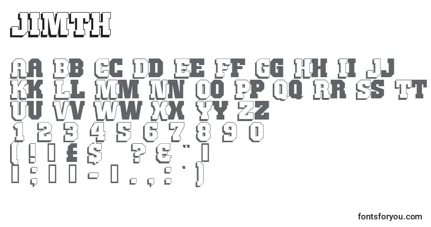 A fonte JIMTH    (130852) – alfabeto, números, caracteres especiais