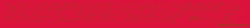 フォントJINX – 赤い背景に茶色の文字