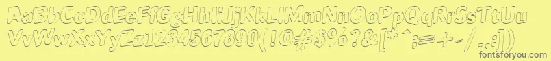 JINX-fontti – harmaat kirjasimet keltaisella taustalla