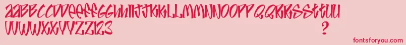 Jive-Schriftart – Rote Schriften auf rosa Hintergrund