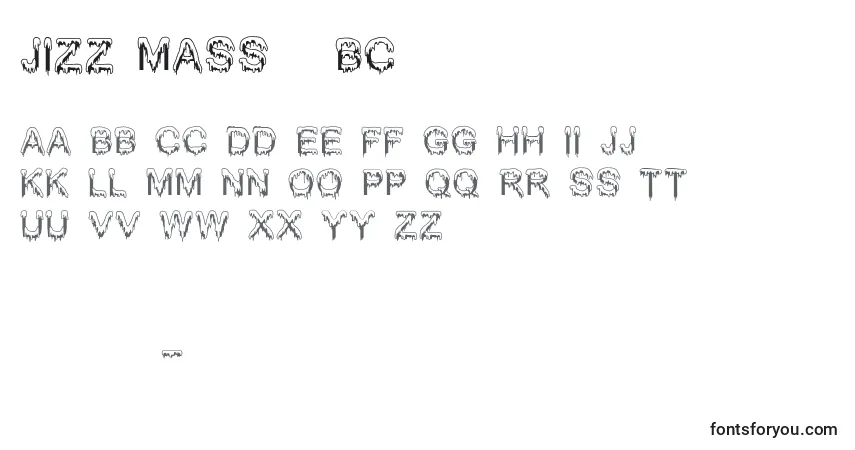 Schriftart Jizz Mass   BC – Alphabet, Zahlen, spezielle Symbole