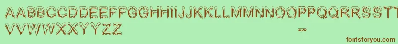 Jizz Mass   BC Font – Brown Fonts on Green Background