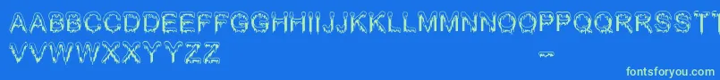 Jizz Mass   BC Font – Green Fonts on Blue Background