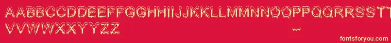 Jizz Mass   BC-Schriftart – Gelbe Schriften auf rotem Hintergrund
