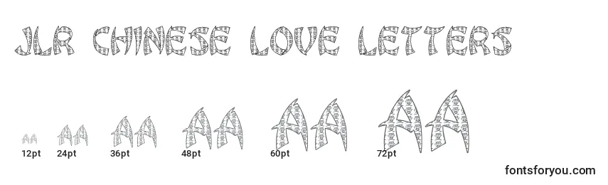 JLR Chinese Love Letters Font Sizes