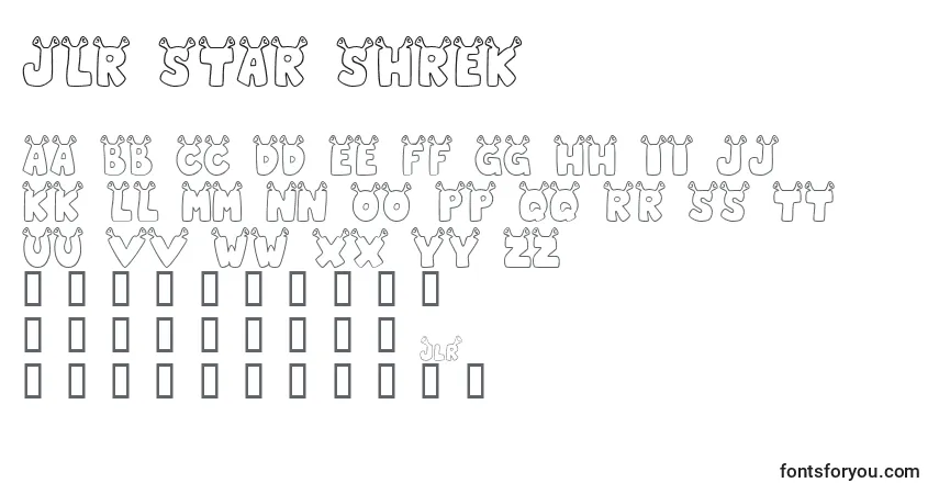 Czcionka JLR Star Shrek – alfabet, cyfry, specjalne znaki
