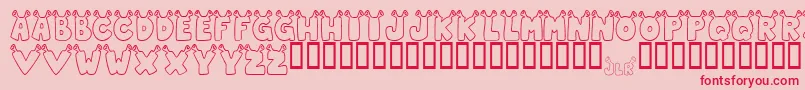 JLR Star Shrek Font – Red Fonts on Pink Background