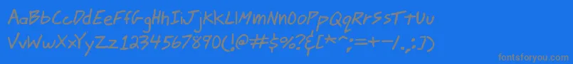 jmacscrl-Schriftart – Graue Schriften auf blauem Hintergrund