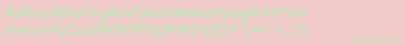 jmacscrl Font – Green Fonts on Pink Background