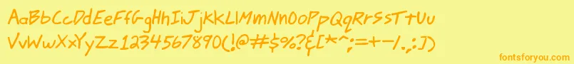 jmacscrl Font – Orange Fonts on Yellow Background