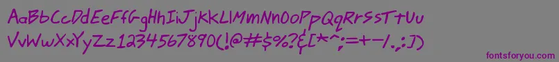 jmacscrl-Schriftart – Violette Schriften auf grauem Hintergrund