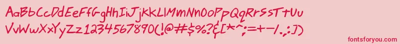 jmacscrl-Schriftart – Rote Schriften auf rosa Hintergrund