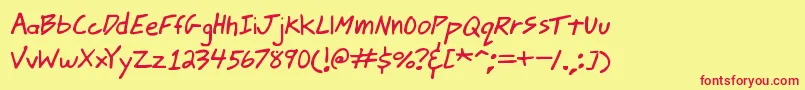 jmacscrl Font – Red Fonts on Yellow Background