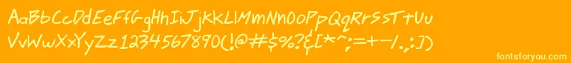 jmacscrl Font – Yellow Fonts on Orange Background