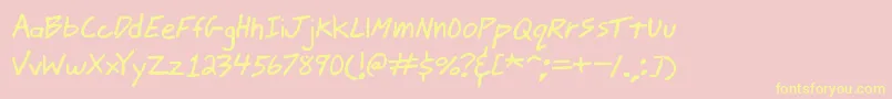 jmacscrl Font – Yellow Fonts on Pink Background
