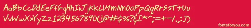 jmacscrl Font – Yellow Fonts on Red Background