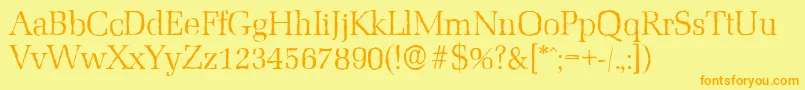 MarseilleantiqueLightRegular-Schriftart – Orangefarbene Schriften auf gelbem Hintergrund