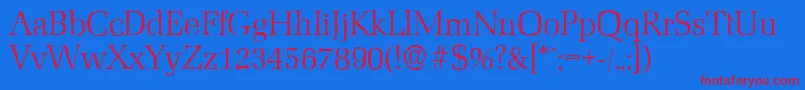 MarseilleantiqueLightRegular Font – Red Fonts on Blue Background