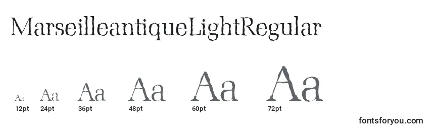 Размеры шрифта MarseilleantiqueLightRegular