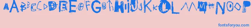 フォントJMB – ピンクの背景に青い文字