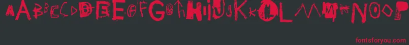 JMB-Schriftart – Rote Schriften auf schwarzem Hintergrund