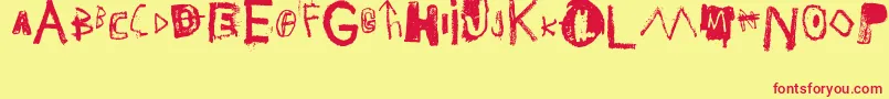 フォントJMB – 赤い文字の黄色い背景