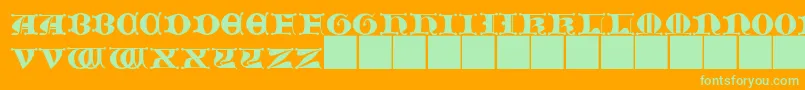 JMH   Moreneta CAPS II Font – Green Fonts on Orange Background