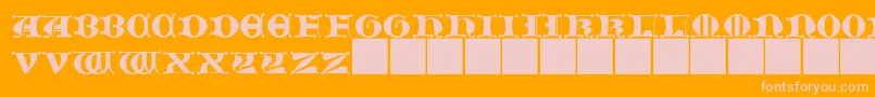 JMH   Moreneta CAPS II-Schriftart – Rosa Schriften auf orangefarbenem Hintergrund