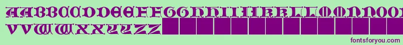 JMH   Moreneta CAPS II Font – Purple Fonts on Green Background